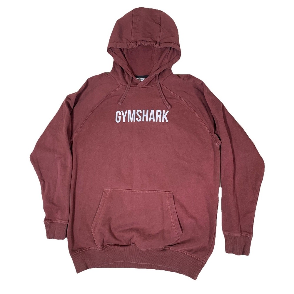 Gymshark Apollo Hoodie‎ Mens Medium Burgundy Excellent Cotton Blend